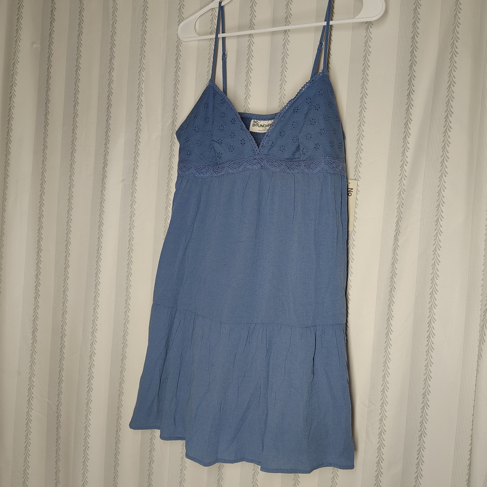 No Boundaries Blue Lace Dress Size Medium